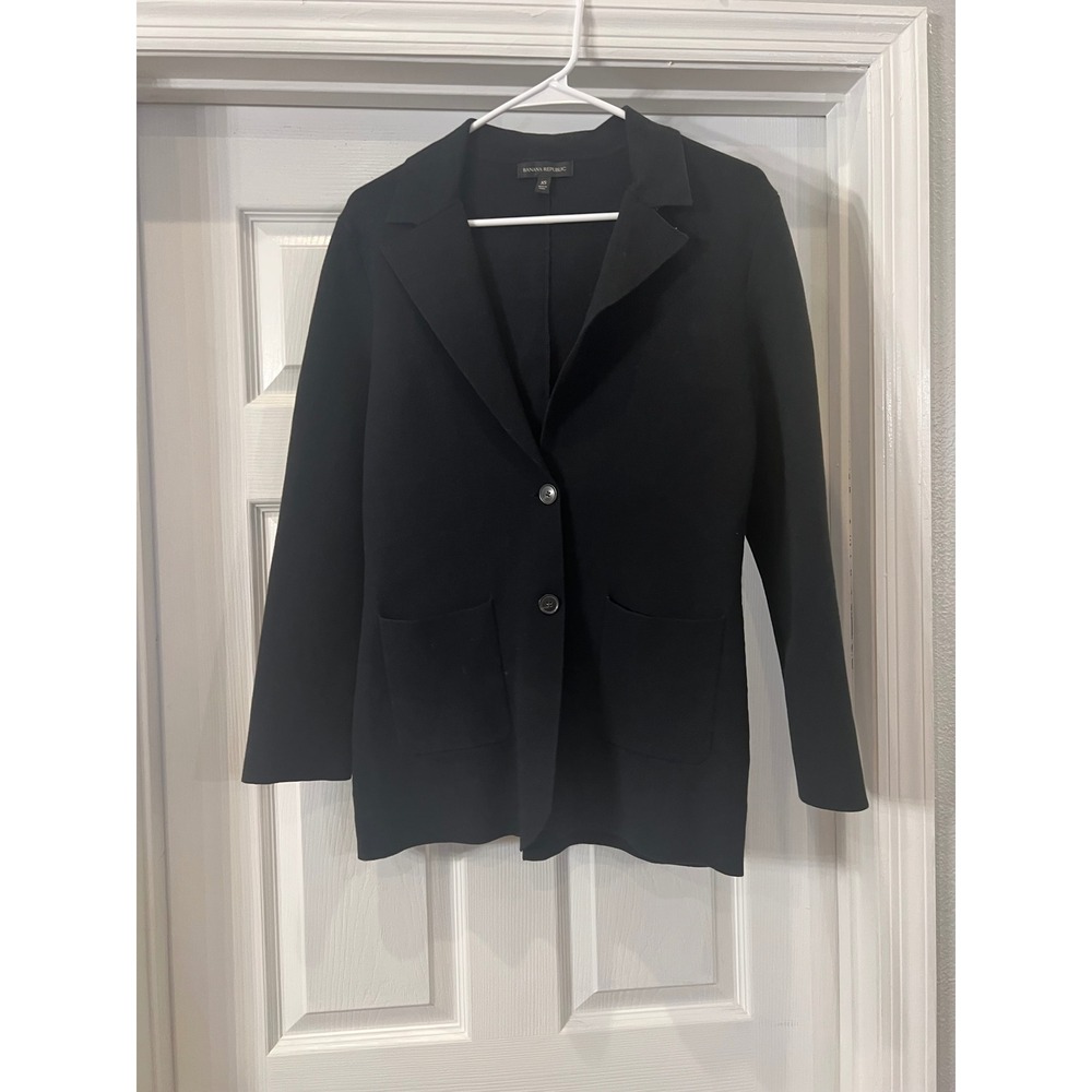 Banana Republic Knit Blazer Jacket Career Office Black‎ XS